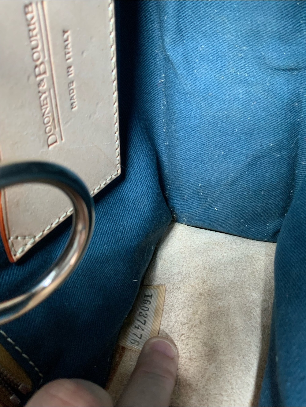 Made in Italy Dooney & Bourke Purple Signature Crossbody with Tan Trim - Picture 8 of 8